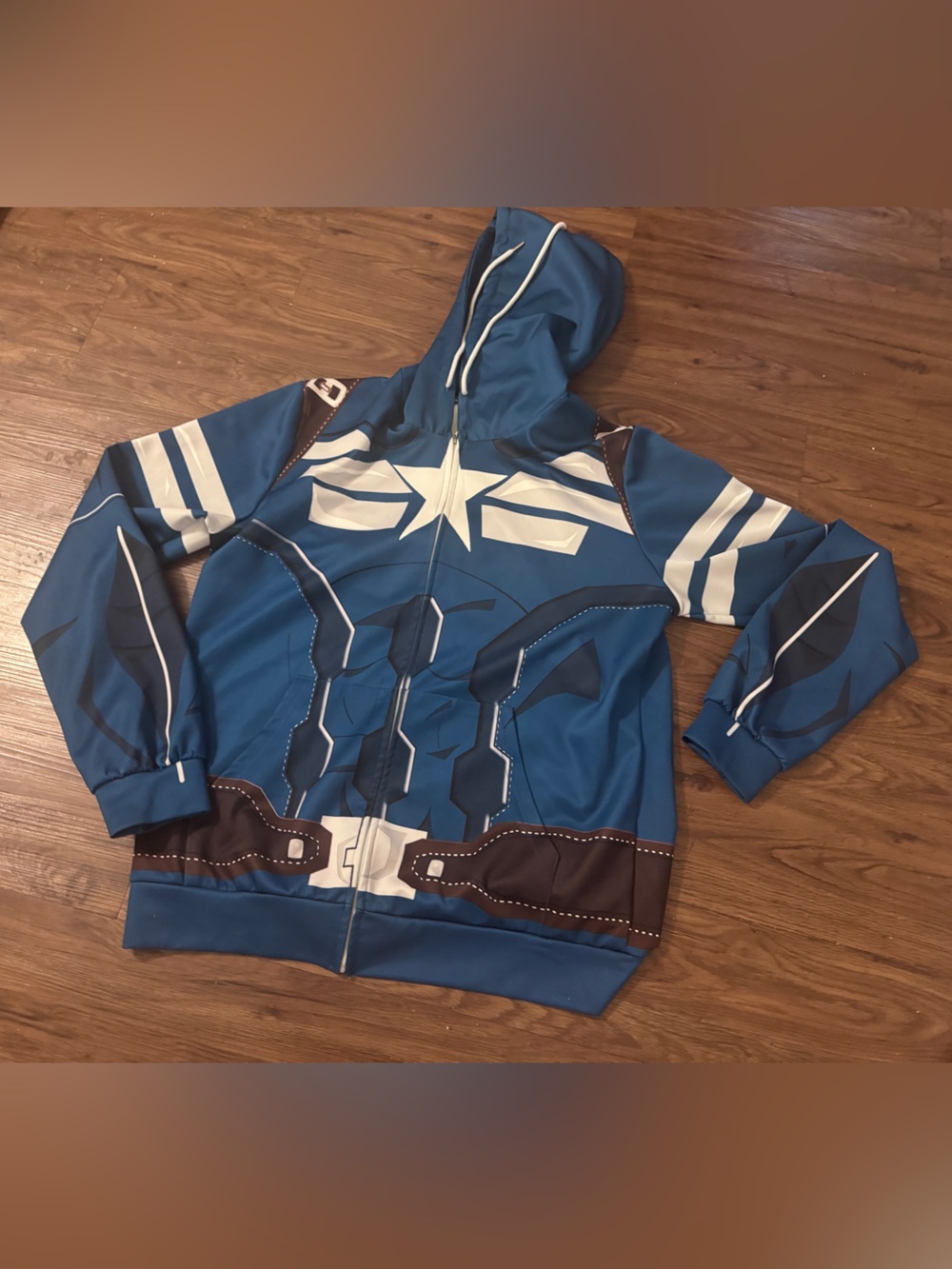 Disney Blue Captain-Inspired Kids Superhero Zip-Up Hoodie